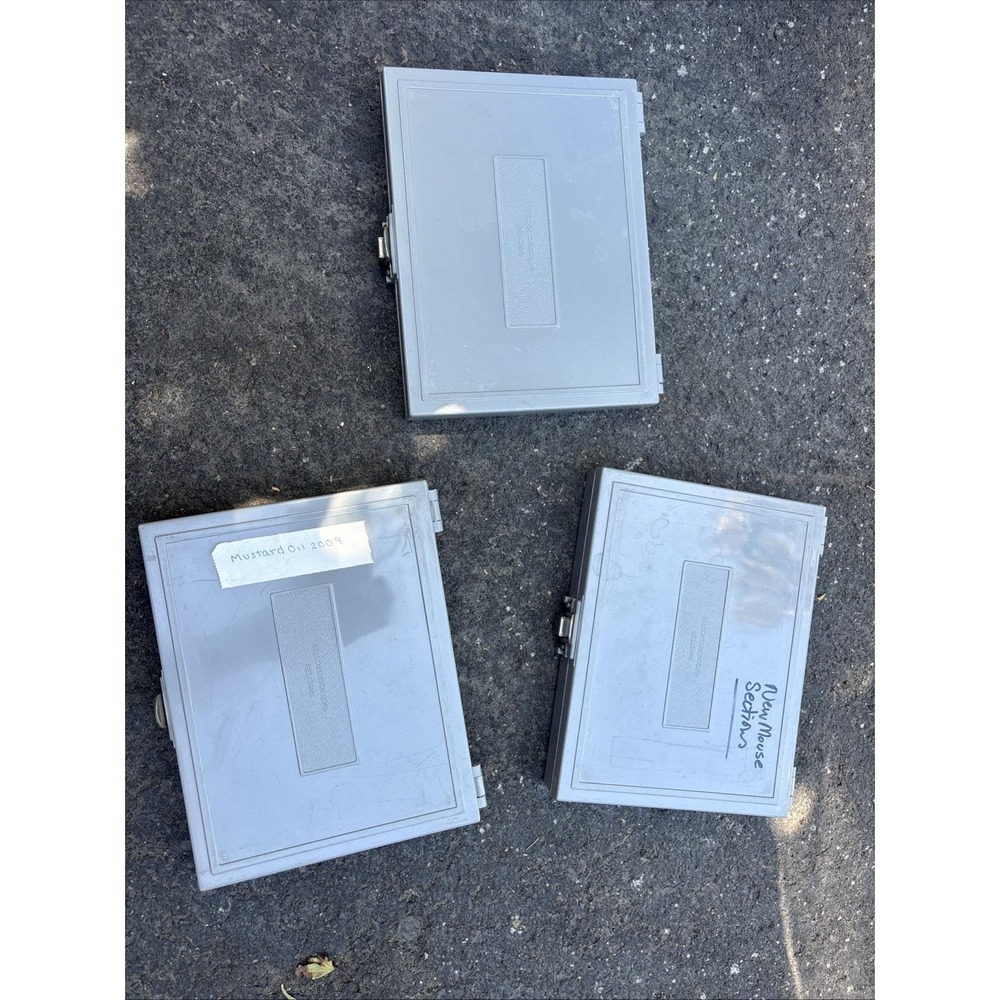 Lot 3 VTG Jordan Paper Box Co. Microscope Slide Storage Boxes Gray 100-Capacity